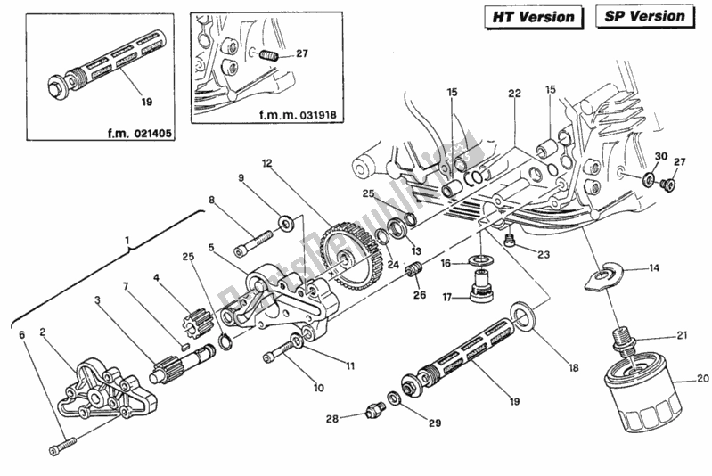 Todas as partes de Bomba De óleo - Filtro Ht, Sp do Ducati Supersport 900 SS USA 1994